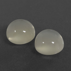 Gemas de piedra de luna blanco natural de 4,56 ct, corte redondo, translúcido