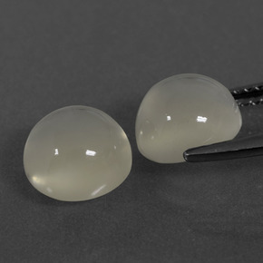 Gemas de piedra de luna blanco natural de 4,56 ct, corte redondo, translúcido