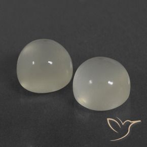 Gemas de Piedra de Luna Blanco cálido natural de 5.79 ct, Redondo, Transparente