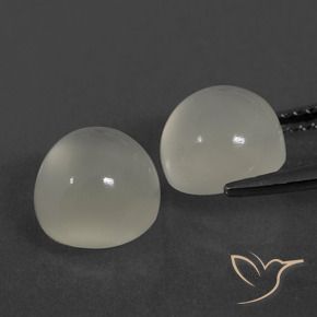 Gemas de Piedra de Luna Blanco cálido natural de 5.79 ct, Redondo, Transparente