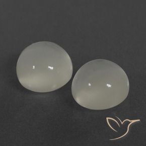 Gemas de Piedra de Luna Blanco cálido natural de 4.67 ct, Redondo, Translúcido