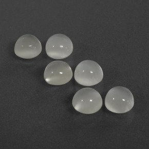 Gemas de piedra de luna blanco natural de 6,07 ct, corte redondo, translúcido