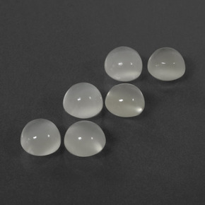 Gemas de piedra de luna blanco natural de 6,07 ct, corte redondo, translúcido