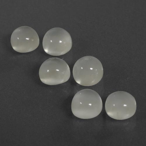 Gemas de piedra de luna blanco natural de 7,26 ct, corte redondo, translúcido