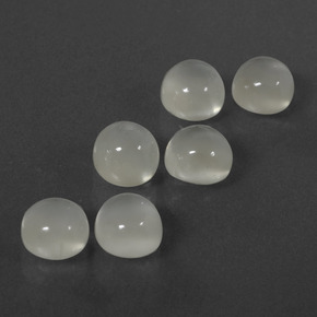 Gemas de piedra de luna blanco natural de 7,26 ct, corte redondo, translúcido
