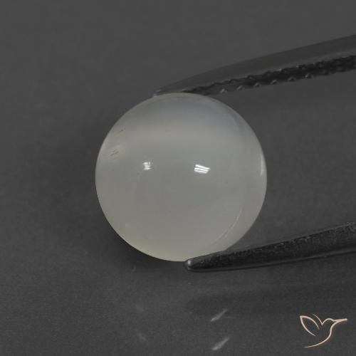 2.53ct Natural Blanco cálido Piedra de Luna, Redondo, Translúcido