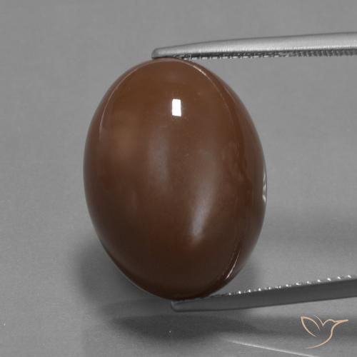 22.27ct Natural Marrón medio Piedra de Luna, Ovalada, Opaco