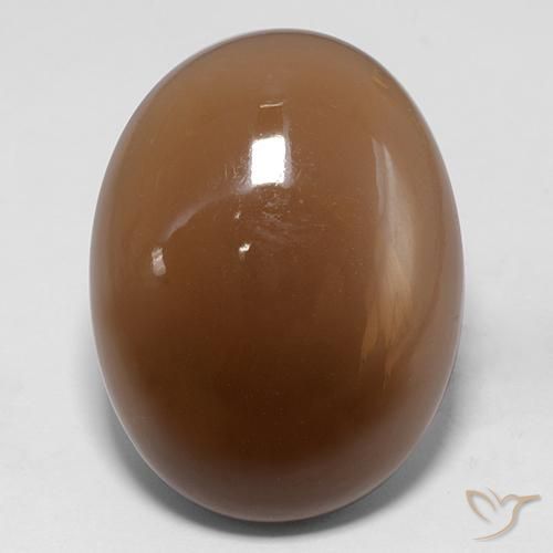 30.74ct Natural Marrón dorado Piedra de Luna, Ovalada, Translúcido