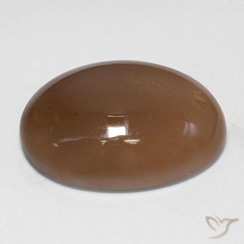 Piedra de Luna Marrón dorado natural de 30.74 ct, Ovalada, Translúcido