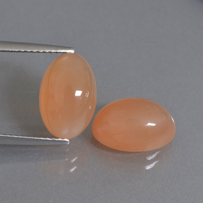 Gemas de piedra de luna naranja natural de 7,38 ct, corte óvalo, translúcido