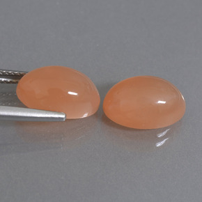 Gemas de piedra de luna naranja natural de 7,38 ct, corte óvalo, translúcido