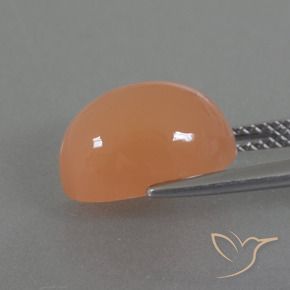 Piedra de Luna Naranja medio natural de 4.99 ct, Ovalada, Translúcido