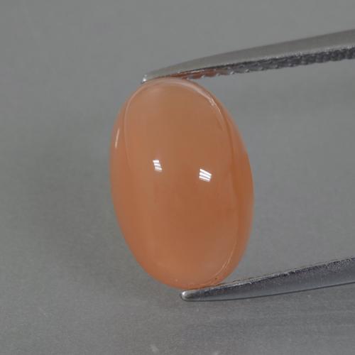 Piedra de Luna Naranja durazno natural de 4.42 ct, Corte Óvalo, Translúcido