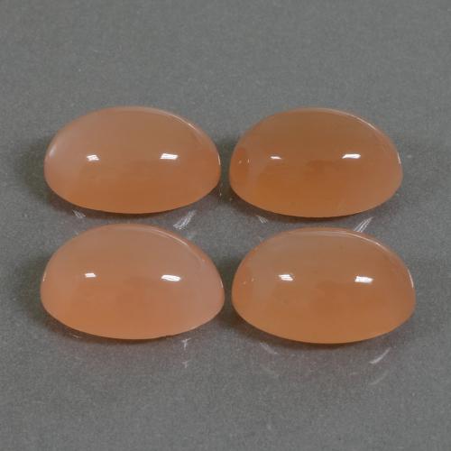 Gemas de piedra de luna naranja natural de 15,19 ct, corte óvalo, translúcido
