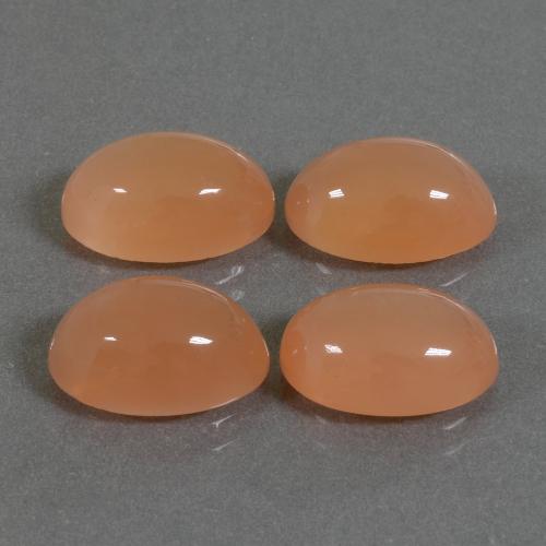 Gemas de piedra de luna naranja natural de 14,46 ct, corte óvalo, translúcido