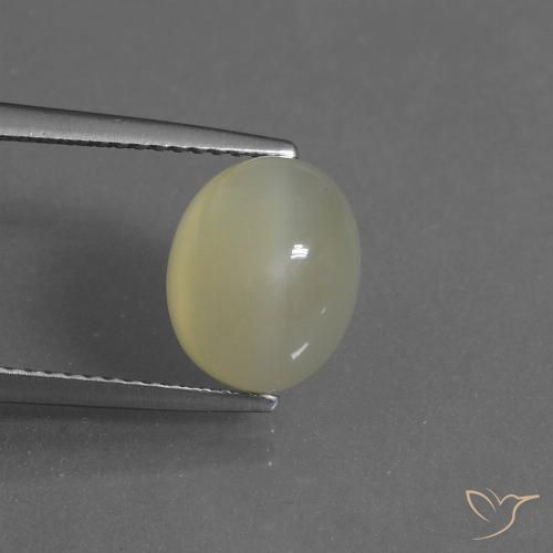 4.45ct Natural Amarillo claro Piedra de Luna, Ovalada, Translúcido