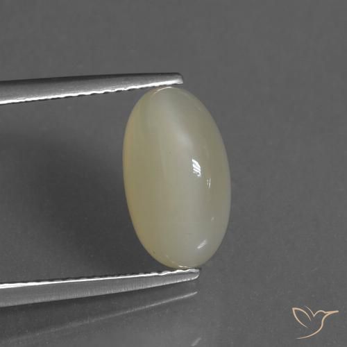 3.82ct Natural Amarillo claro Piedra de Luna, Ovalada, Translúcido