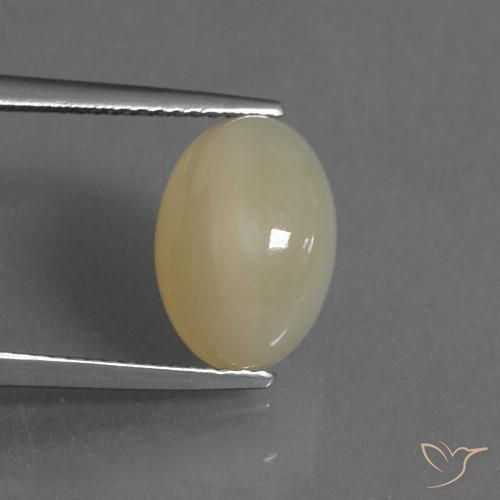4.88ct Natural Amarillo claro Piedra de Luna, Ovalada, Translúcido