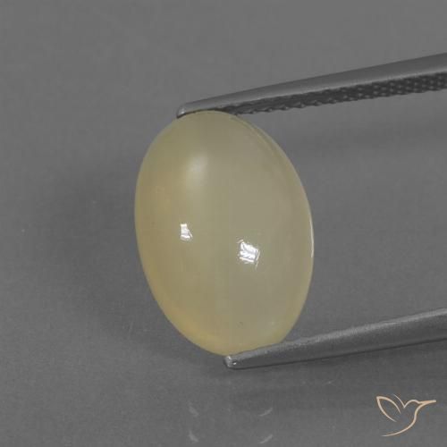 5.04ct Natural Amarillo claro Piedra de Luna, Ovalada, Translúcido