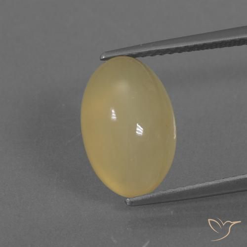 5.34ct Natural Amarillo dijón Piedra de Luna, Ovalada, Translúcido