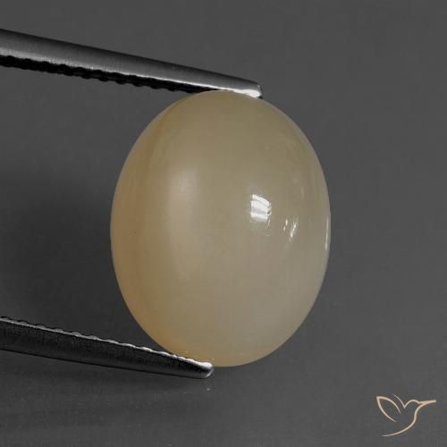 6.84ct Natural Marrón claro medio Piedra de Luna, Ovalada, Translúcido