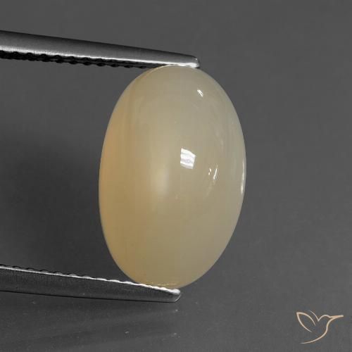 6.76ct Natural Marrón pálido Piedra de Luna, Ovalada, Translúcido