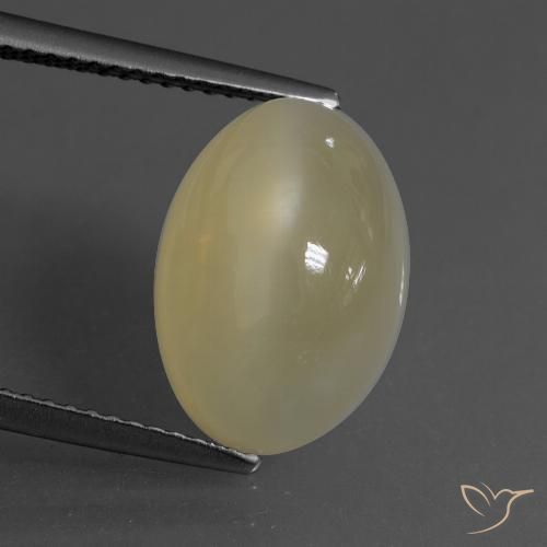 6.58ct Natural Marrón pálido Piedra de Luna, Ovalada, Translúcido