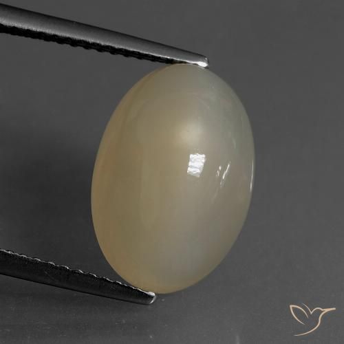 6.82ct Natural Marrón tortilla claro Piedra de Luna, Ovalada, Translúcido