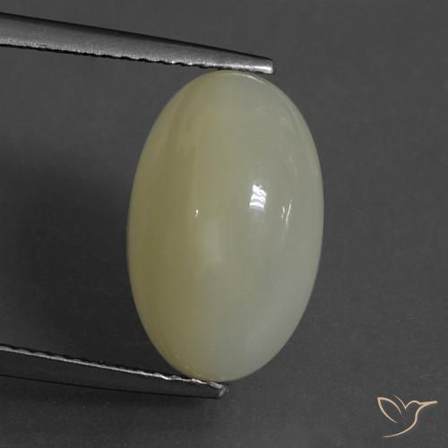 7.00ct Natural Amarillo verdoso Piedra de Luna, Ovalada, Translúcido