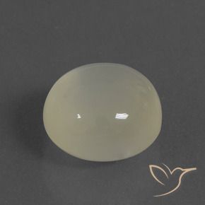 Piedra de Luna Blanco cálido natural de 7.05 ct, Ovalada, Translúcido