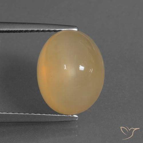 Piedra de luna dorado natural de 8,64 ct, corte óvalo, translúcido