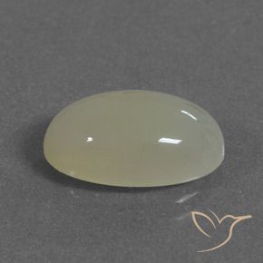Piedra de Luna Verde-amarillo grisáceo natural de 5.76 ct, Ovalada, Translúcido