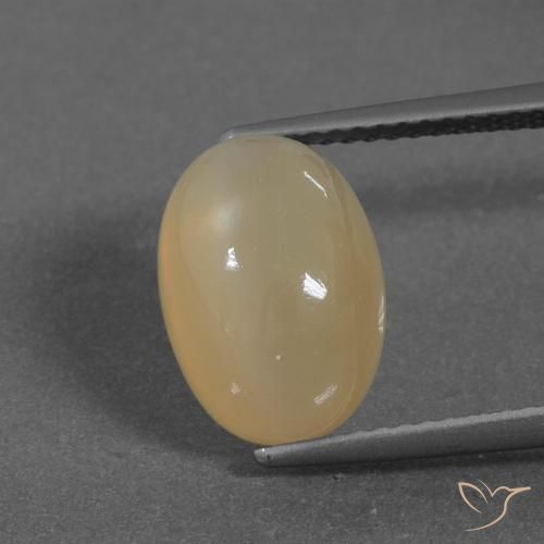 5.46ct Natural Dorado durazno claro Piedra de Luna, Ovalada, Translúcido