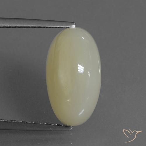 6.36ct Natural Verde-amarillo grisáceo Piedra de Luna, Ovalada, Translúcido