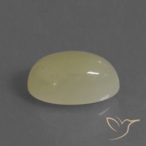 Piedra de Luna Verde-amarillo grisáceo natural de 6.36 ct, Ovalada, Translúcido