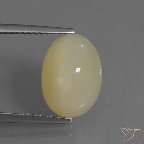 6.34ct Natural Marrón café claro Piedra de Luna, Ovalada, Translúcido