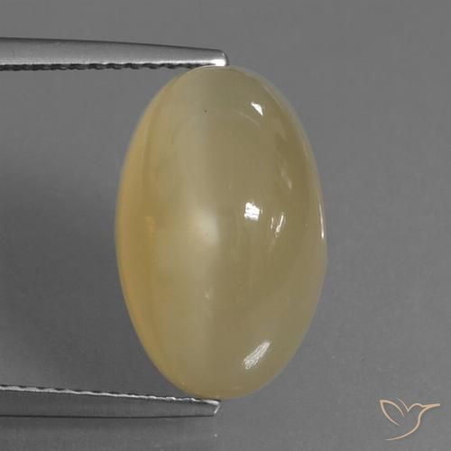 8.83ct Natural Marrón pálido Piedra de Luna, Ovalada, Translúcido
