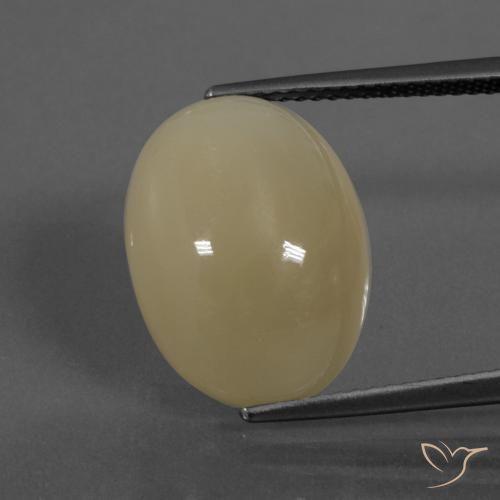 11.29ct Natural Marrón claro medio Piedra de Luna, Ovalada, Translúcido