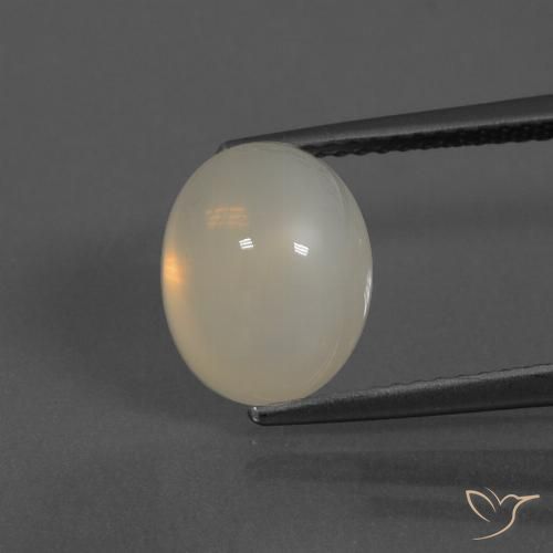 4.84ct Natural Blanco perlado Piedra de Luna, Ovalada, Translúcido