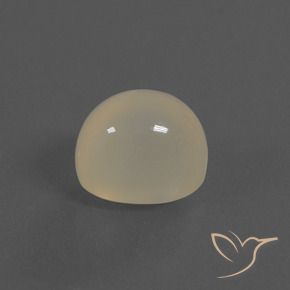 Piedra de Luna Blanco perlado natural de 4.84 ct, Ovalada, Translúcido