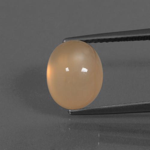 Piedra de luna naranja natural de 4,67 ct, corte óvalo, translúcido