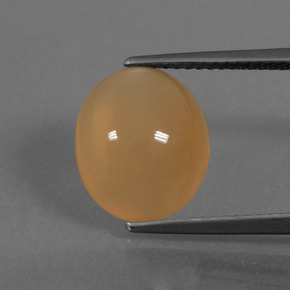 Piedra de Luna Naranja claro medio natural de 4.60 ct, Corte Óvalo, Translúcido