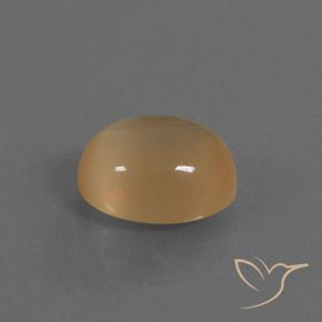 Piedra de Luna Crema naranja natural de 4.18 ct, Ovalada, Translúcido