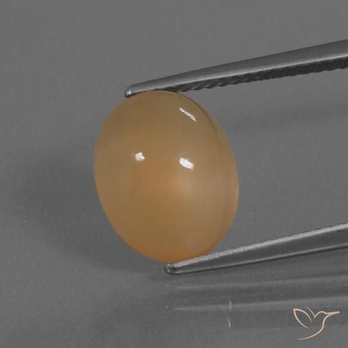 4.12ct Natural Naranja cantaloupe Piedra de Luna, Ovalada, Translúcido