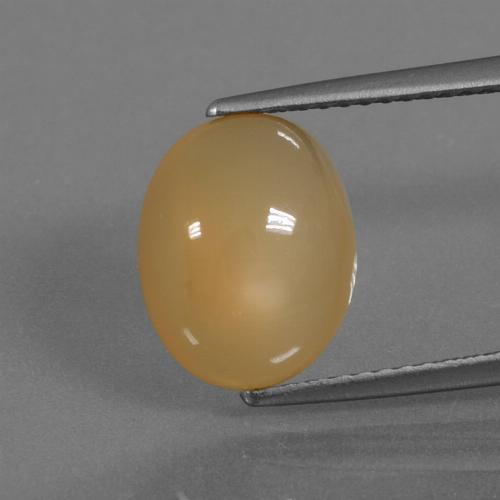 Piedra de luna dorado natural de 3,84 ct, corte óvalo, translúcido