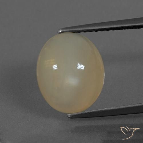 4.25ct Natural Marrón pálido Piedra de Luna, Ovalada, Translúcido