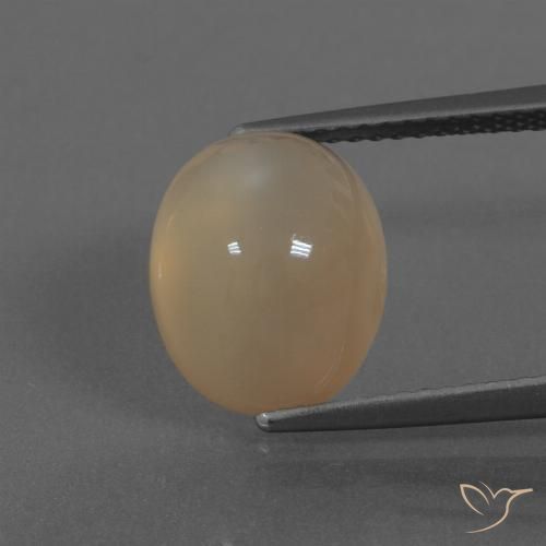 5.95ct Natural Marrón claro Piedra de Luna, Ovalada, Translúcido