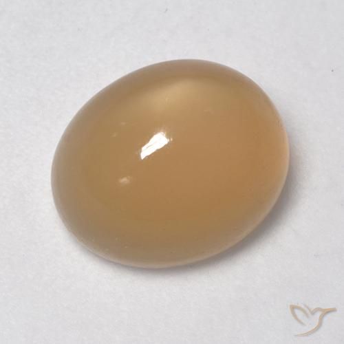 5.30ct Natural Naranja cantaloupe Piedra de Luna, Ovalada, Translúcido