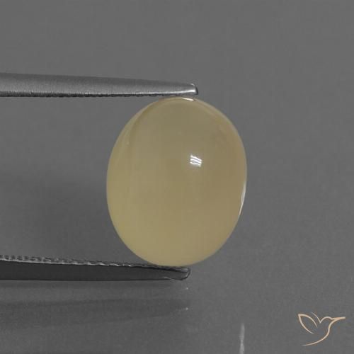 5.66ct Natural Amarillo claro Piedra de Luna, Ovalada, Translúcido