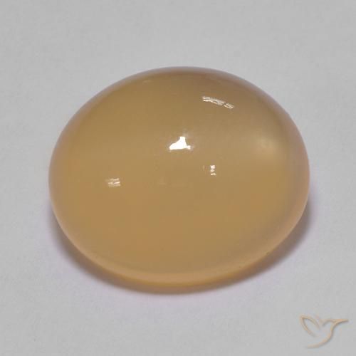Piedra de Luna Dorado-naranja medio natural de 5.01 ct, Ovalada, Translúcido